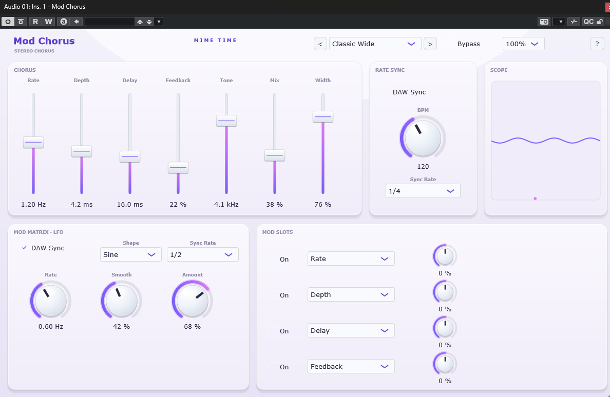 Mod Chorus plugin interface