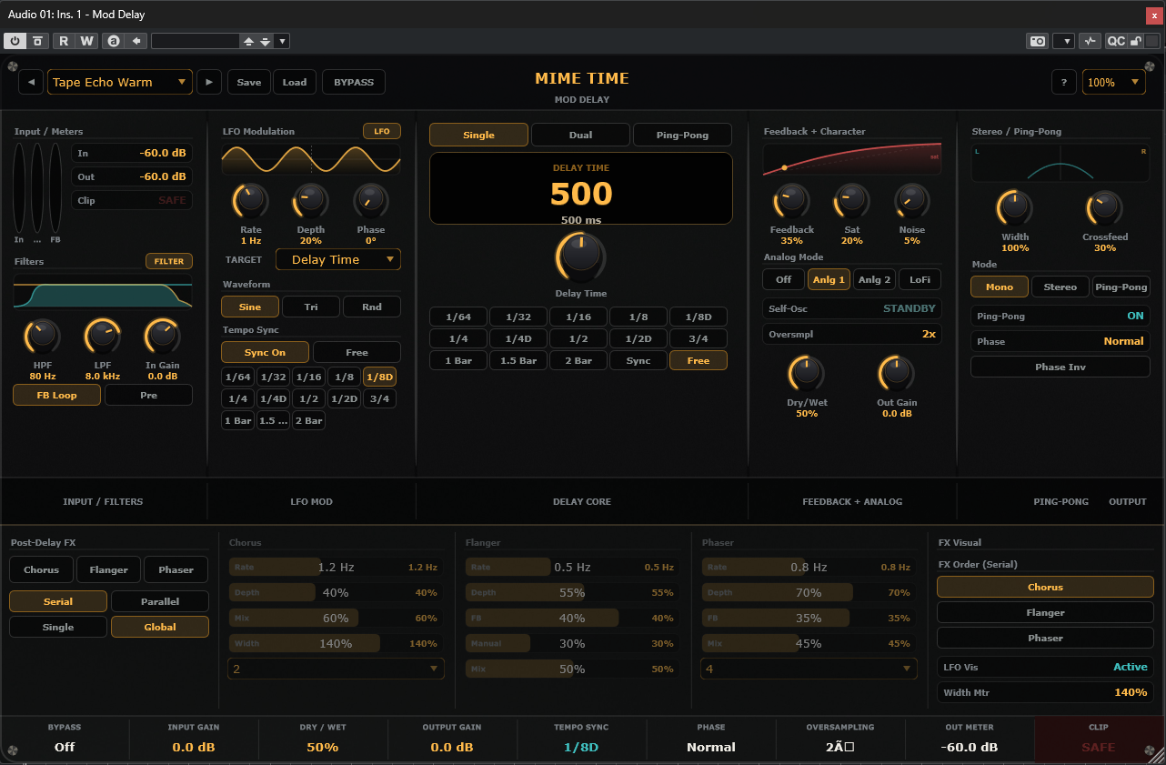 Mod Delay plugin interface
