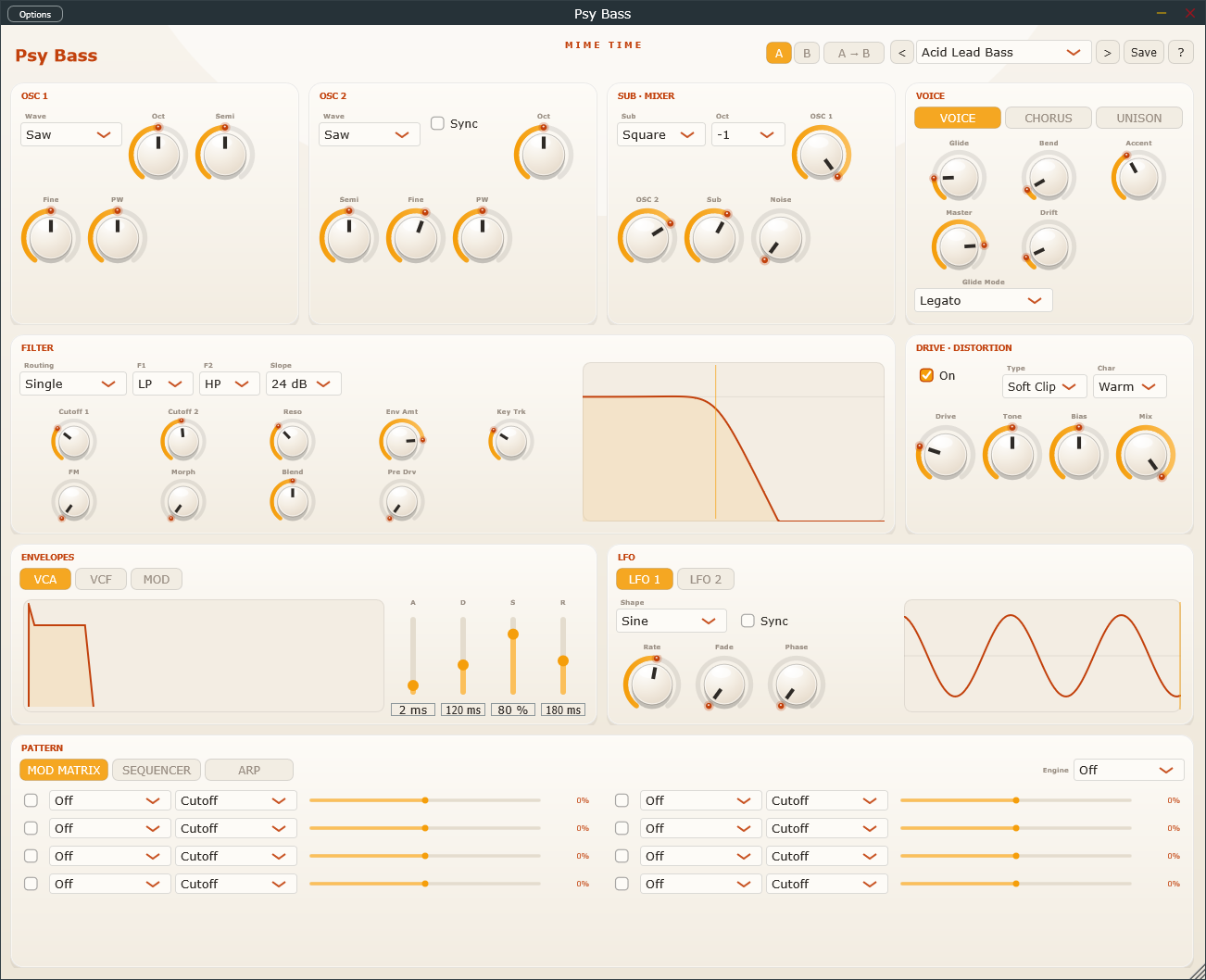 Psy Bass plugin interface